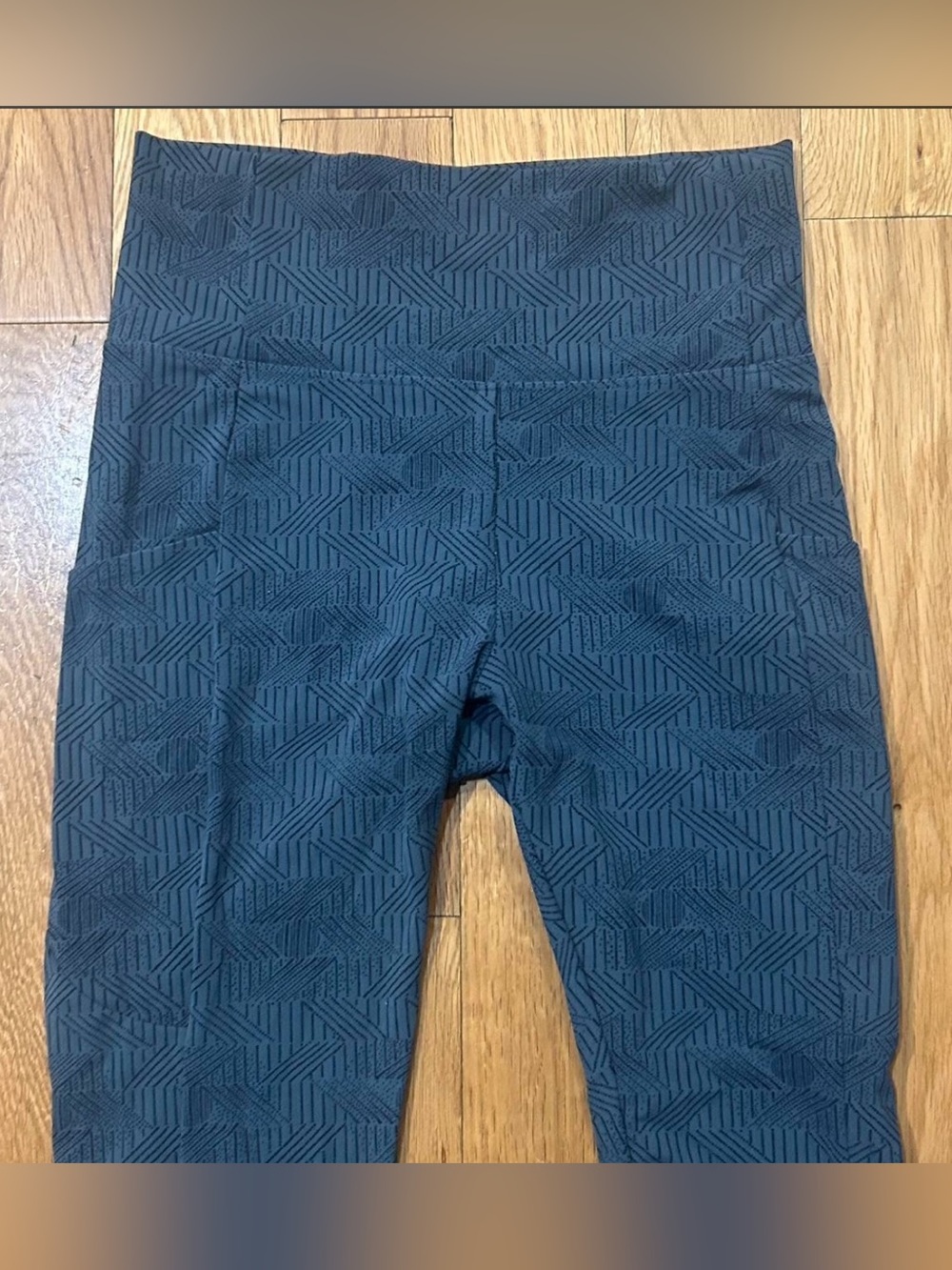 REI High-Waist Leggings - Dark Blue Geometric Pattern with pockets
